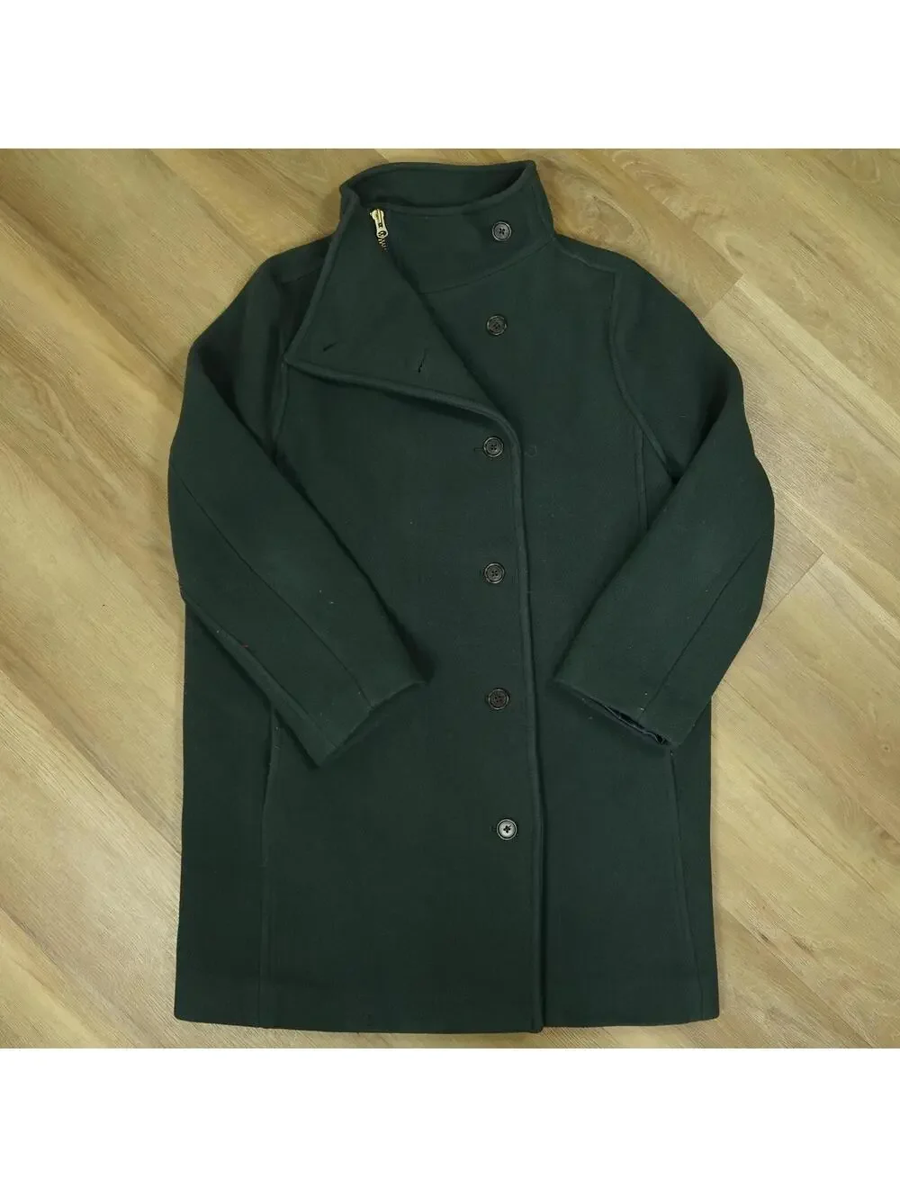 J.CREW Italian Stadium Cloth Wool Trench Coat 6 Dark Moss - Quiet Luxury, posh - Picture 1 of 8